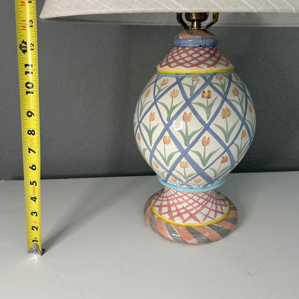 Vintage Bearded Iris Mackenzie Childs Table Lamp Cottagecore 1994 Whimsical - Picture 6 of 11